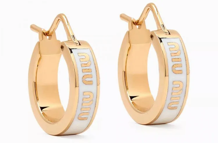 Small logo hoop earrings, Miu Miu