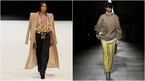 Paris Fashion Week: Naomi Campbell closes Balmain’s ready-to-wear Fall show; shaggy coats rule at Dries Van Noten