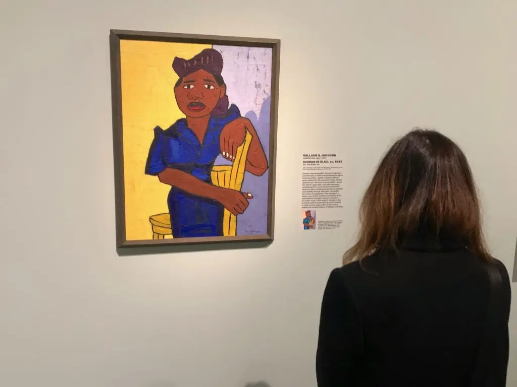 William H. Johnson, Woman in Blue (ca. 1943) in the Metropolitan Museum of Ar