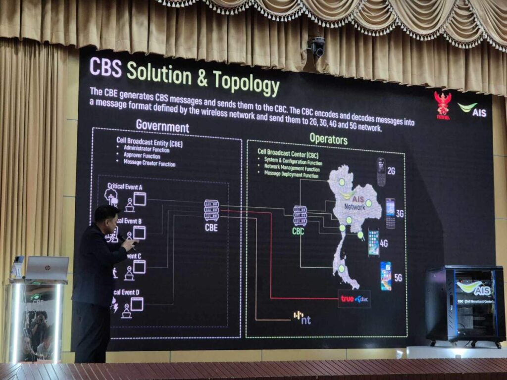 กสทช. – AIS โชว์ระบบเตือนภัยผ่านมือถือ ด้วย Cell Broadcast Service