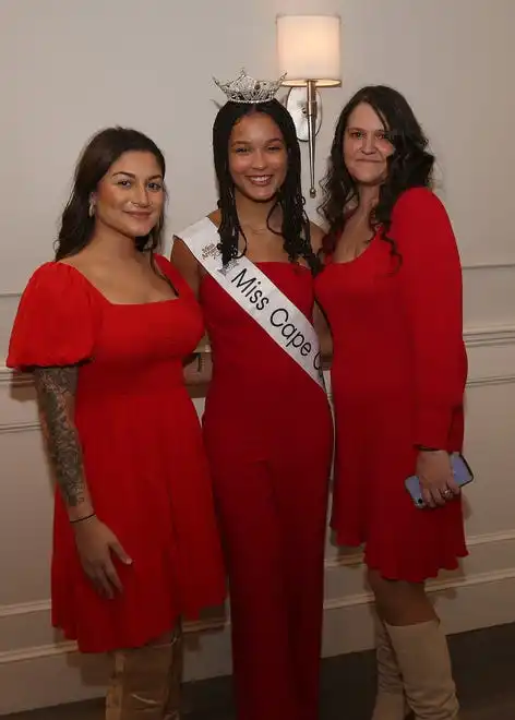 Adria Bolarintto, Ashley Clark and Monica Furtado enjoy the evening at the YWCA 21st Annual Red Dress Fashion Show held Thursday, February 29, 2024 at the Century House in Acushnet.