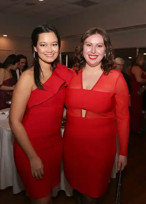 Kim Lim and Julie Duggin enjoy the evening at the YWCA 21st Annual Red Dress Fashion Show held Thursday, February 29, 2024 at the Century House in Acushnet.