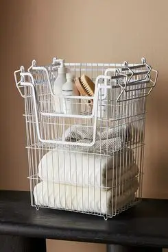 Anthropologie Barbra Stackable Wire Storage Bin