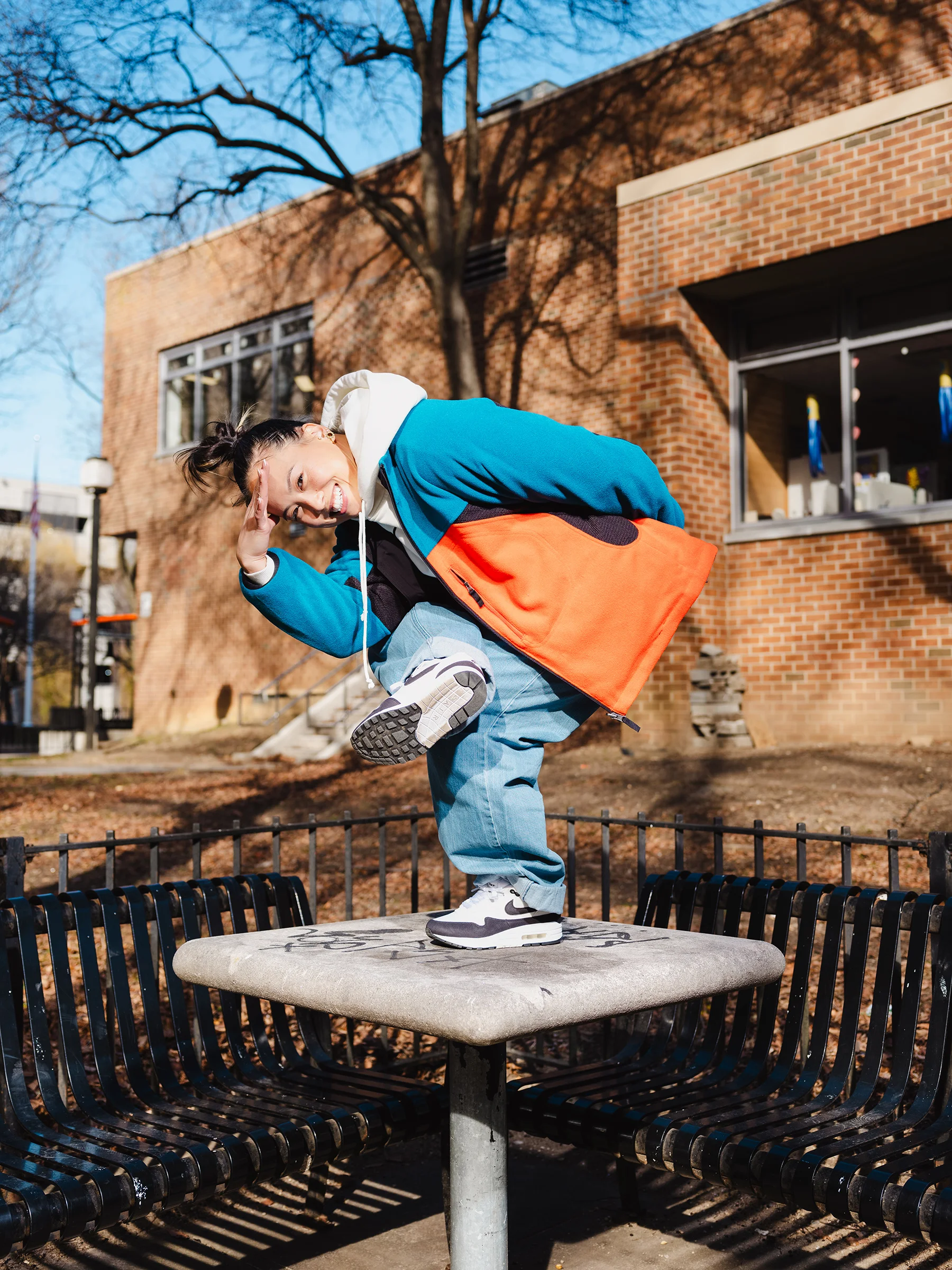 In front of the Queens Community House in Forest Hills, N.Y., a “legendary practice spot,” Choi says.