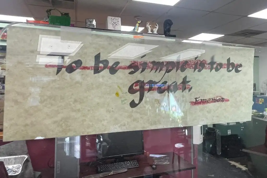 A quote hanging up