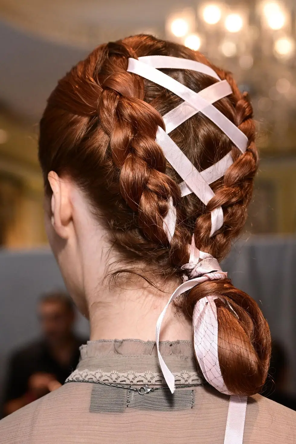 new york, new york september 08 a model prepares backstage during tresemme x christian siriano during nyfw on september 08, 2023 in new york city photo by dave kotinskygetty images for tresemme