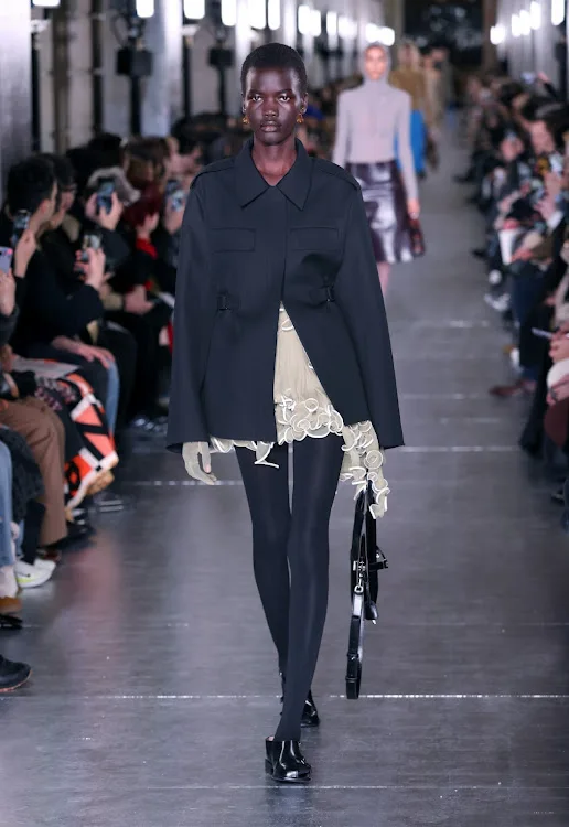 A model walks the runway during Tory Burch Fall/Winter 2024 at New York Fashion Week.