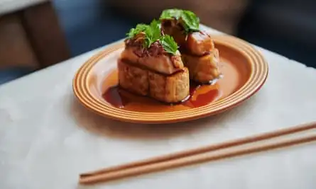 Painstakingly rolled … tamagoyaki topped with smoked eel.