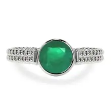 Product image of Round Bezel Set Emerald Rope Ring