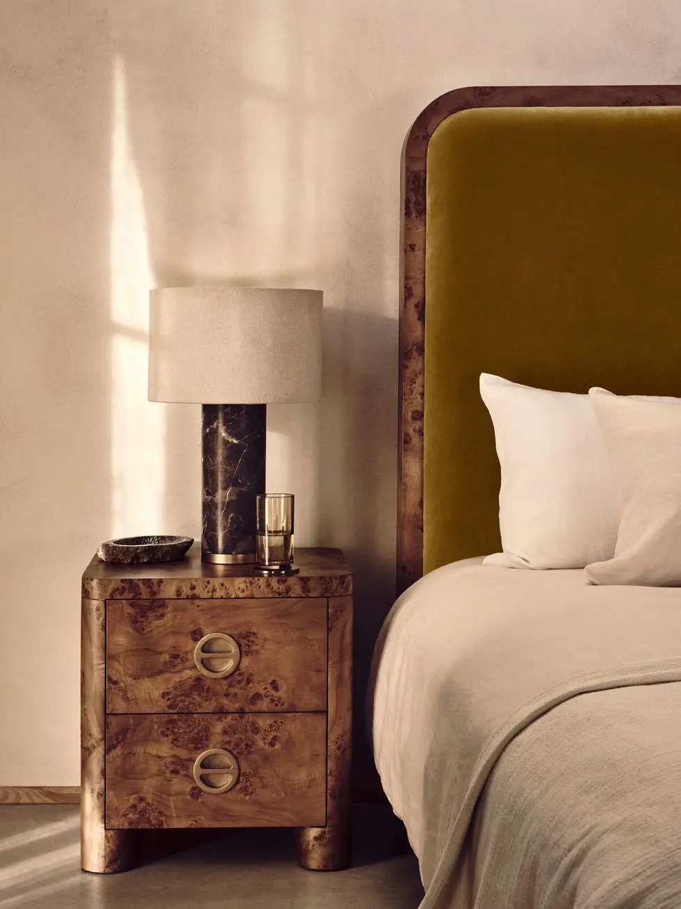 Warwick Bedside Table, Mappa Burl Warwick Bedside Table, Mappa Burl