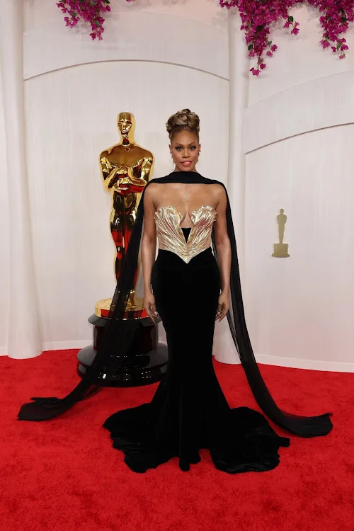 Laverne Cox attends the 96th Annual Academy Awards on Hollywood.