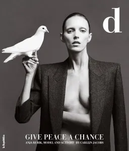 The cover with Anja Rubik marking the new course of Italian weekly publication D.