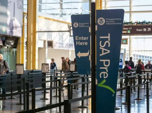 global entry vs. tsa precheck: tsa precheck line at the airport