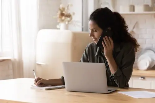 Woman Making Requests on the Phone