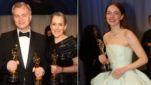 Christopher Nolan, Emma Thomas and Emma Stone 96th Annual Academy Awards, Governors Ball, Los Angeles, California, USA - 10 Mar 2024