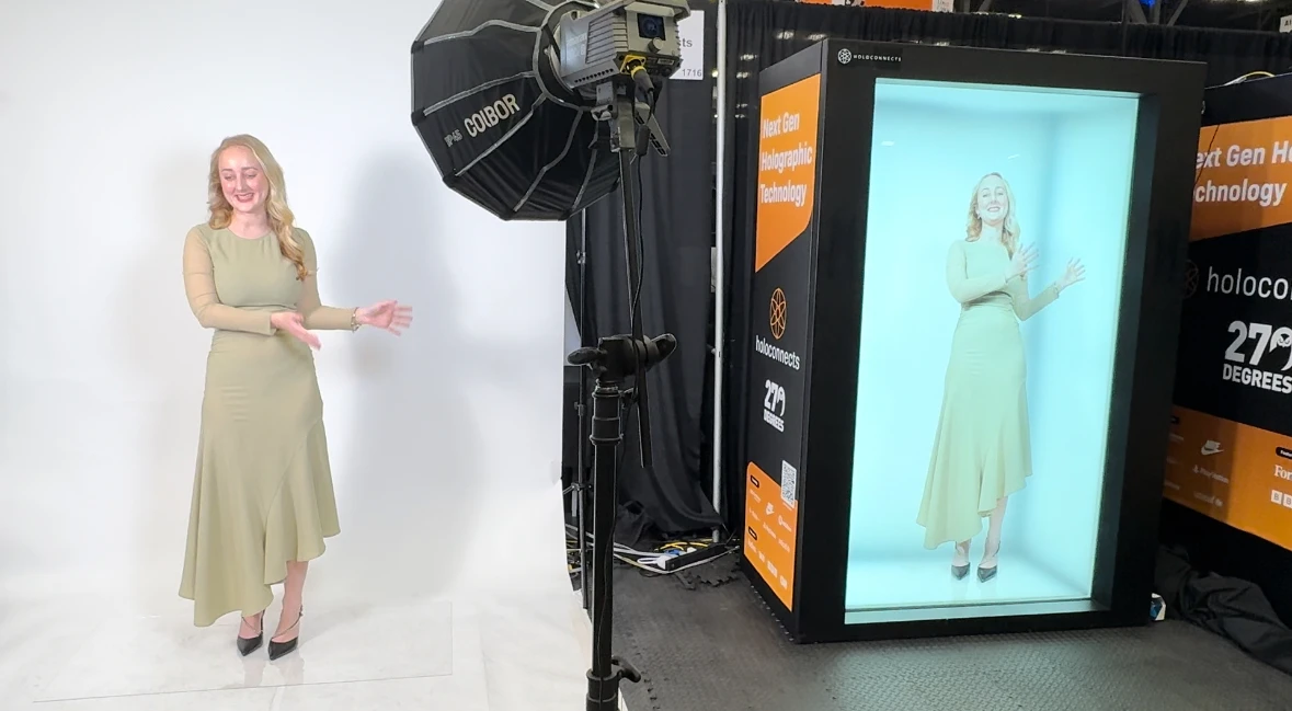 The hologram machine lets your image travel thousands of miles with no lagging