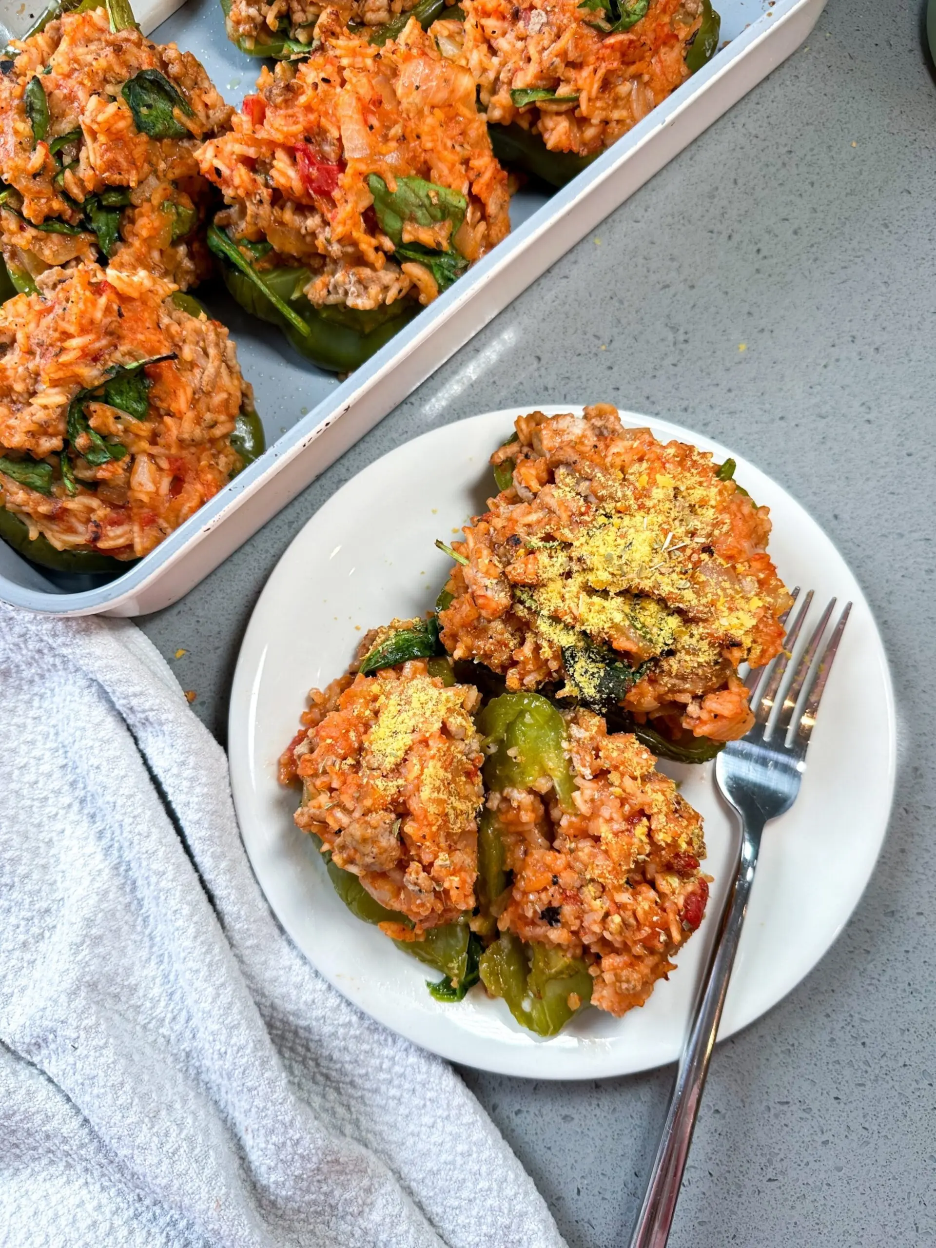 PHOTO: Homemade stuffed and roasted peppers.