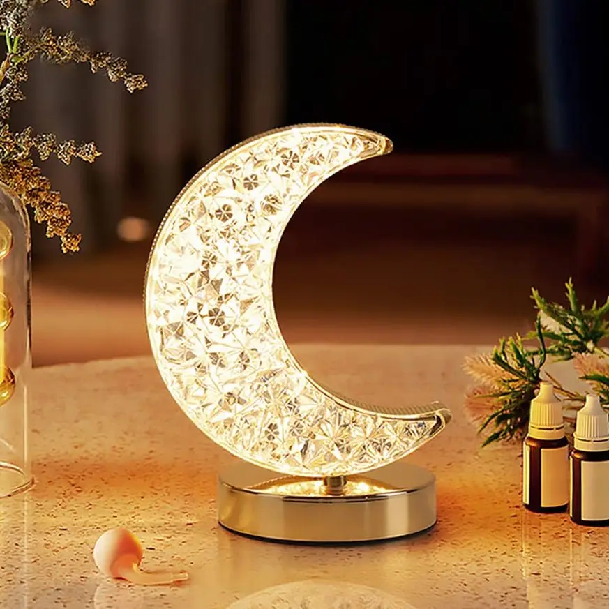 Crescent Moon Led Touch Control Table Lamp