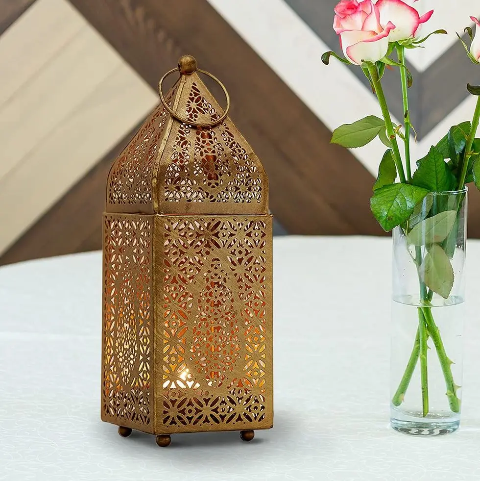 Gold Ornate Candle Lantern