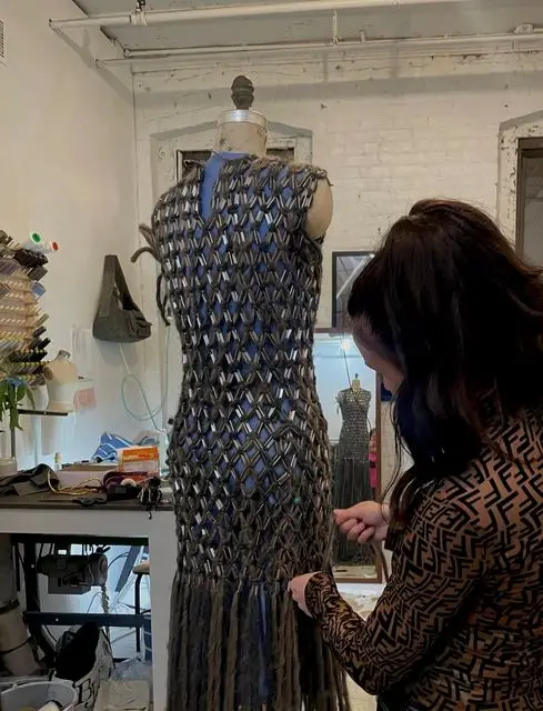 Katie Murphy working on one of her designs.