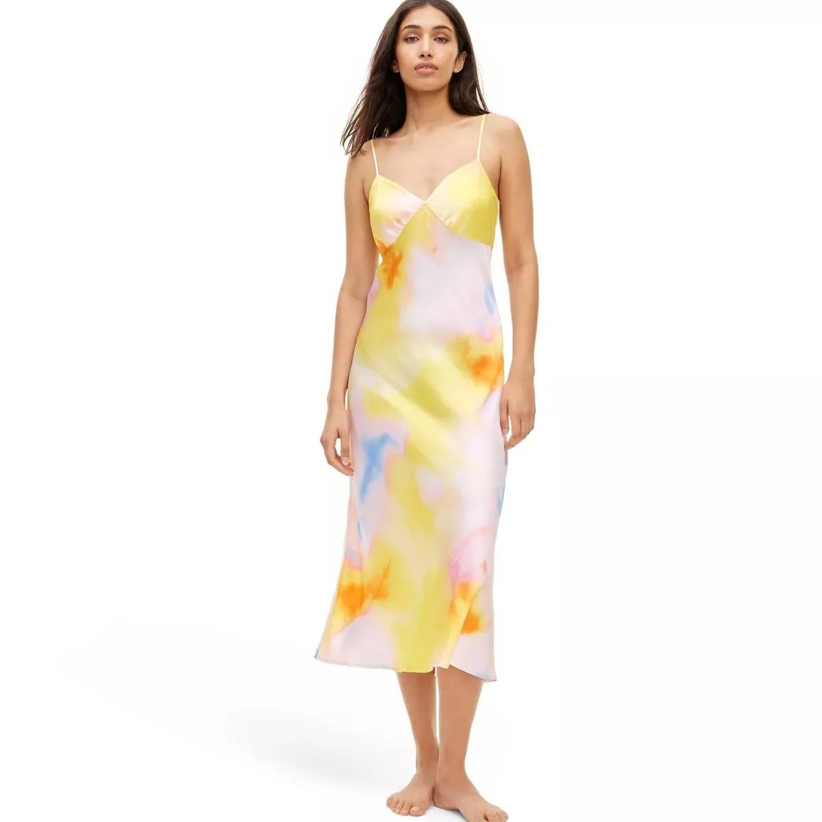 DVF for Target Long Satin Sunset Slip Dress