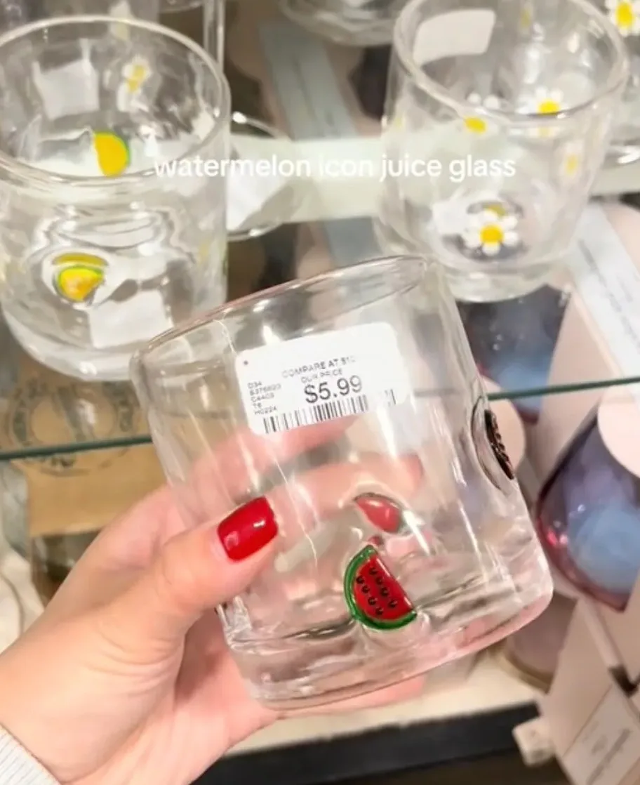 Carissa revealed the glasses inspired by Anthropologie's Icon collection cost just $5.99 at HomeGoods