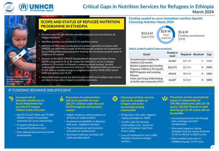 Critical Gaps in Nutrition Services for Refugees in Ethiopia (March 2024)