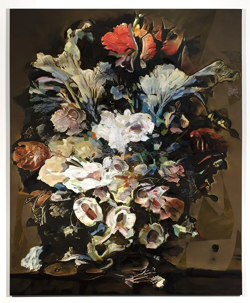 Tiffany Calvert, #414, oil on water based latex print on canvas, 55x68 inches, 2023. - Mindy Best