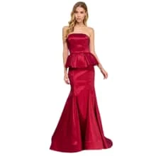 Product image of B Darlin Juniors' Peplum Strapless Gown