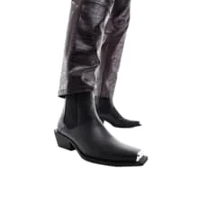 Product image of Asos Design stacked heel western chelsea boots with metal hardware