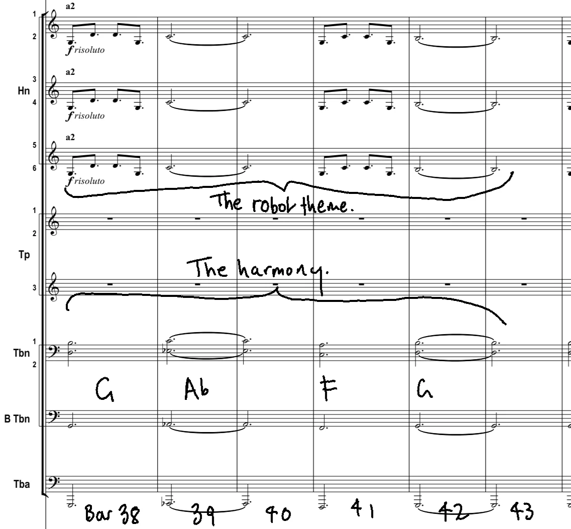 Planet of Lana score with annotations