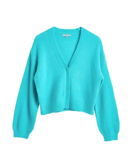 Turquoise stitch placket cardi, £60, Oliver Bonas