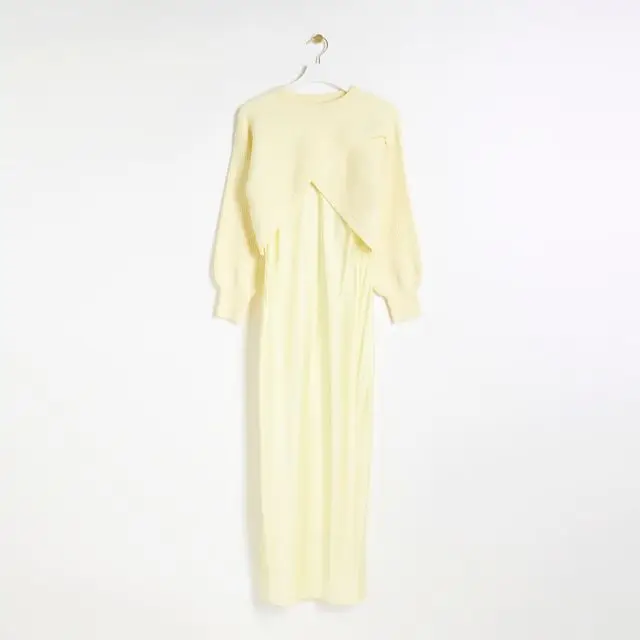 Yellow satin hybrid slip midi, £60, River Island