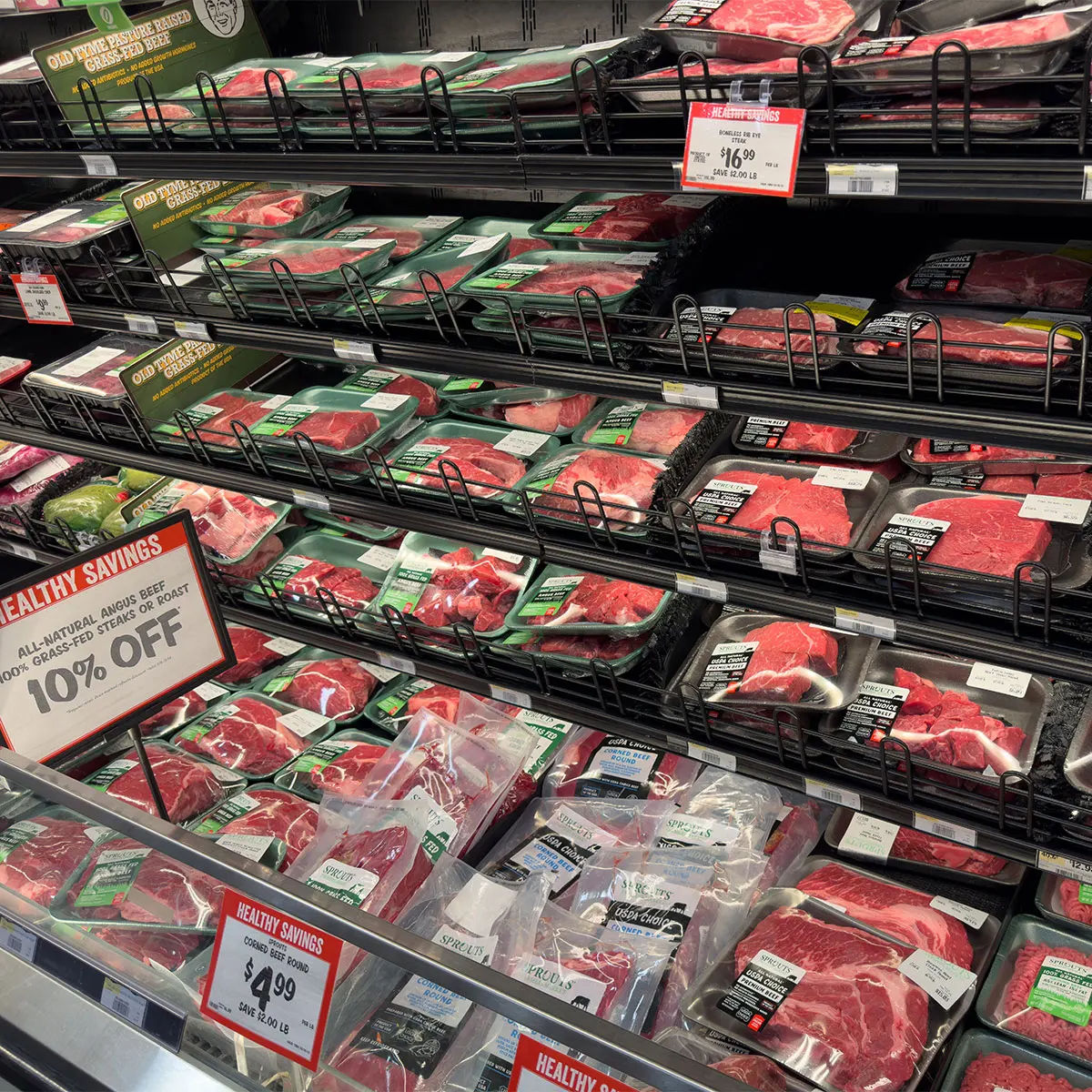 beef at grocery store