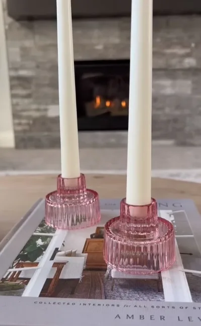 Jules showed her followers the Dollar Tree candle stick holders on her coffee table