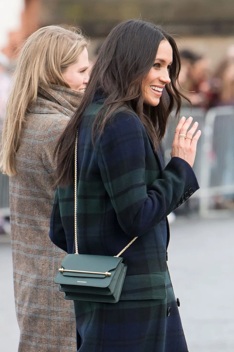 Meghan Markle with a Strathberry bag in Edinburgh