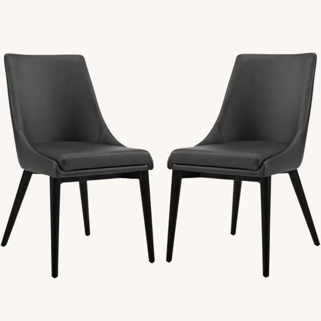 set of black modern dining chairs