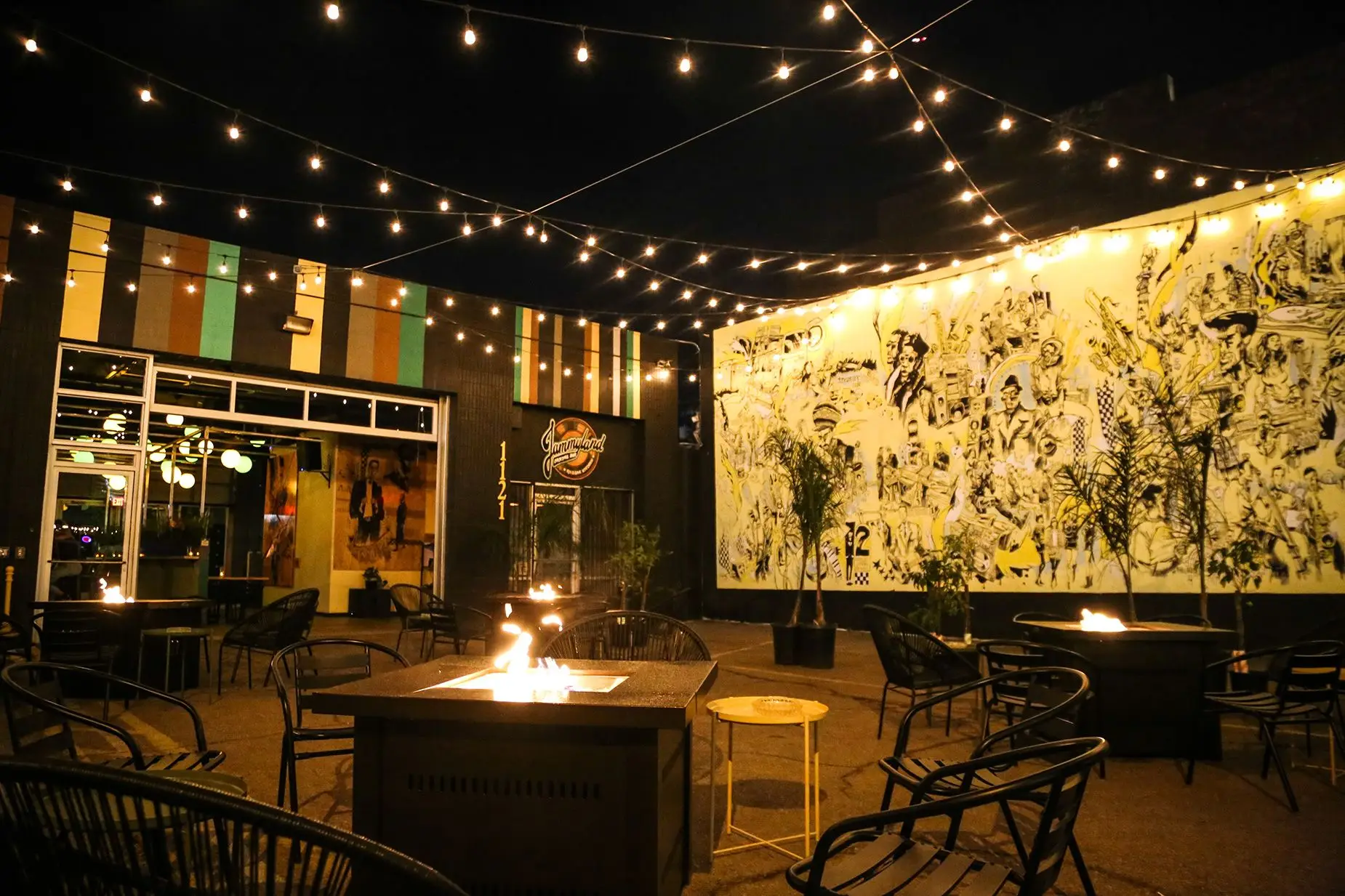 Jammyland serves cocktails including Golden Misfit (rum-based) and Speak of the Devil (with bourbon).