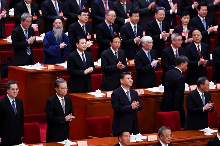 Chinese President Xi Jinping at the opening of the second session of the 14th Chinese People's Political Consultative Conference in Beijing.