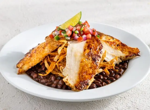 plate of Chili's Margarita Grilled Chicken on a white table