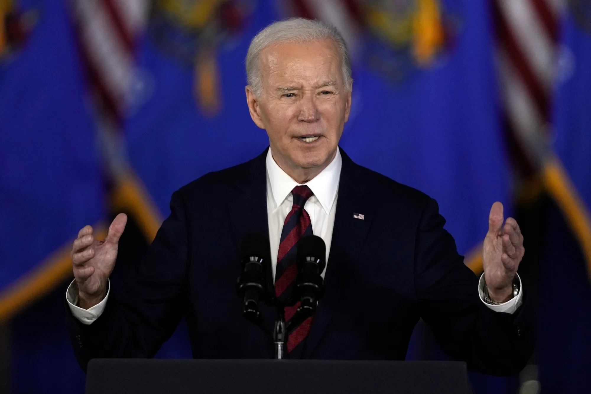 President Joe Biden speaks at the Pieper-Hillside Boys & Girls Club Wednesday, March 13, 2024, in Milwaukee.