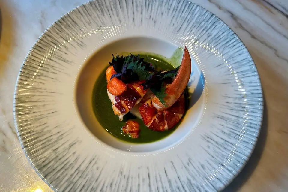 Native lobster, tender celeriac, green curry. Photo: Lucinda O'Sullivan