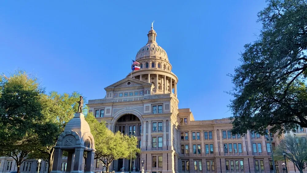 The capitol building, as seen from the grounds