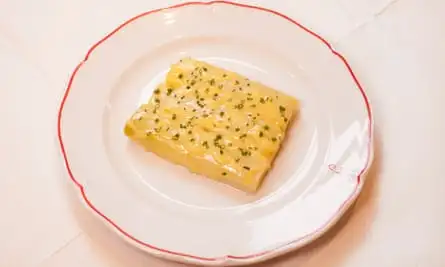 ‘Made with joyous precision’: leeks vinaigrette.