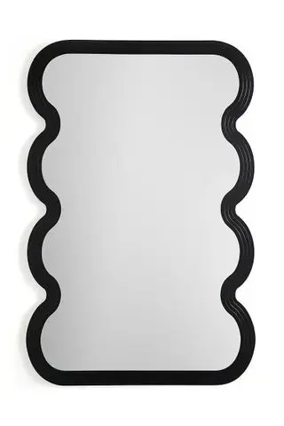 Ribbed Wavy Overmantel Wall Mirror