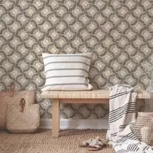 Tempaper Grasscloth Fans Removable Wallpaper