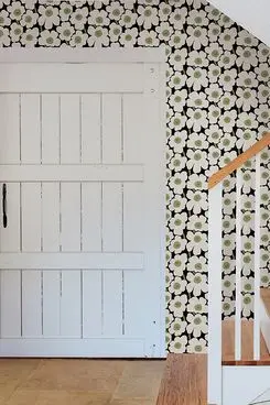 Marimekko Black Pieni Unikko Peel and Stick Wallpaper