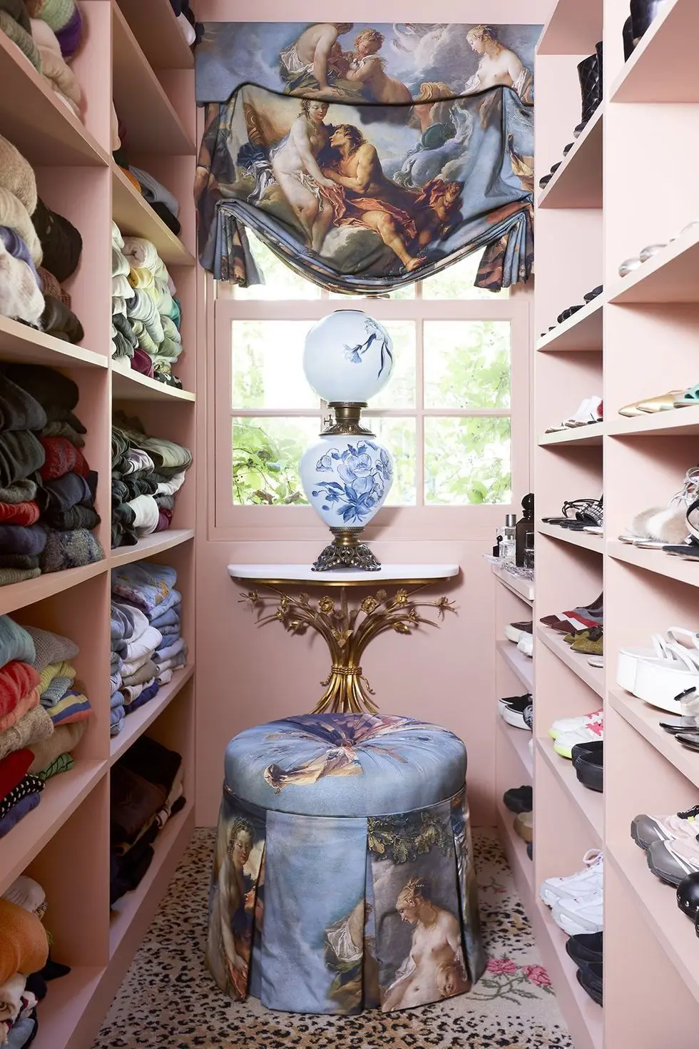 a room with a vase and a shelf with objects on it a room with a vase and a shelf with objects on it
