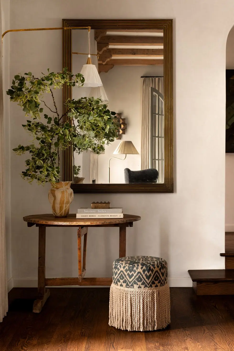 a mirror above a table a mirror above a table
