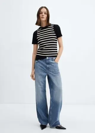 Mango, Loose Mid-Rise Wideleg Jeans 